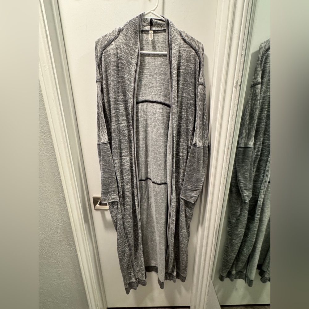 Free People Gray Long Cardigan